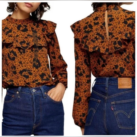 Topshop Ruffle Yoke Mini Dress - Picture 6 of 13